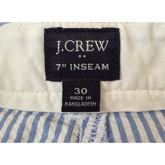 J Crew Blue White Striped 4 Pocket Women's Classic Bermuda Chino Shorts Size 30 - Picture 7 of 9